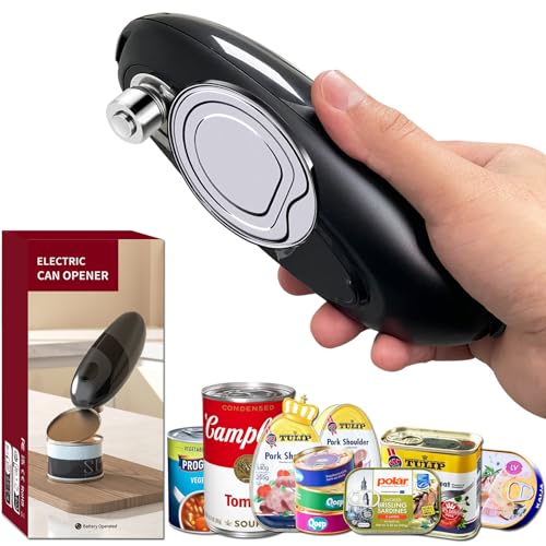 DRIDOUAM Auto 2.0 Electric Can Opener, Effortless One Touch Operation with Safe Smooth Edge, Battery Operated Automatic Can Opener for All Can Sizes, Ideal for Seniors, Arthritis
