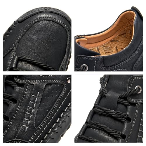 Hillde Shoes, Hillde Mens Shoes, Men's Comfortable Handmade Leather Boots – Waterproof, Spacious Toe Box Outdoor Leather Boots, Arch Support Orthopedics Sneaker for Men3