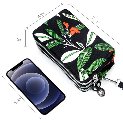 Image of BIAOTIE Large Capacity Wristlet Wallet - Women Printed Nylon Waterproof Handbag Clutch Purse