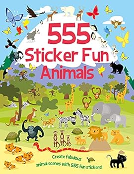 Paperback 555 Sticker Fun Animals Book