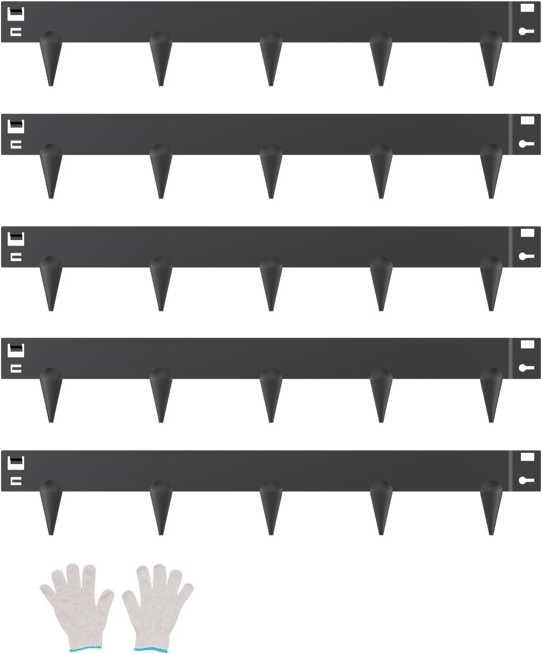 VEVOR Steel Landscape Edging, 5 Packs 39 x 3 in Rust-Resistant Metal Landscape Edging, Bendable Garden Edging Border, Heavy Duty Lawn Edging, Easy-to-Install, Flower Bed Yard Pathway Divider Black