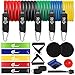Odoland Kit de Bandes de Résistance Elastiques Musculation Bandes de Fitness avec Disques de glisse/Boule de massage/Ancre de Porte/Poignées pour Pilates Yoga Gym Entraînement Rééducation Homme Femmes