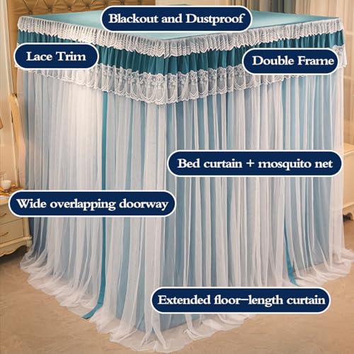 Cortinas de cama con dosel de doble capa confeccionadas para alta decoración 4