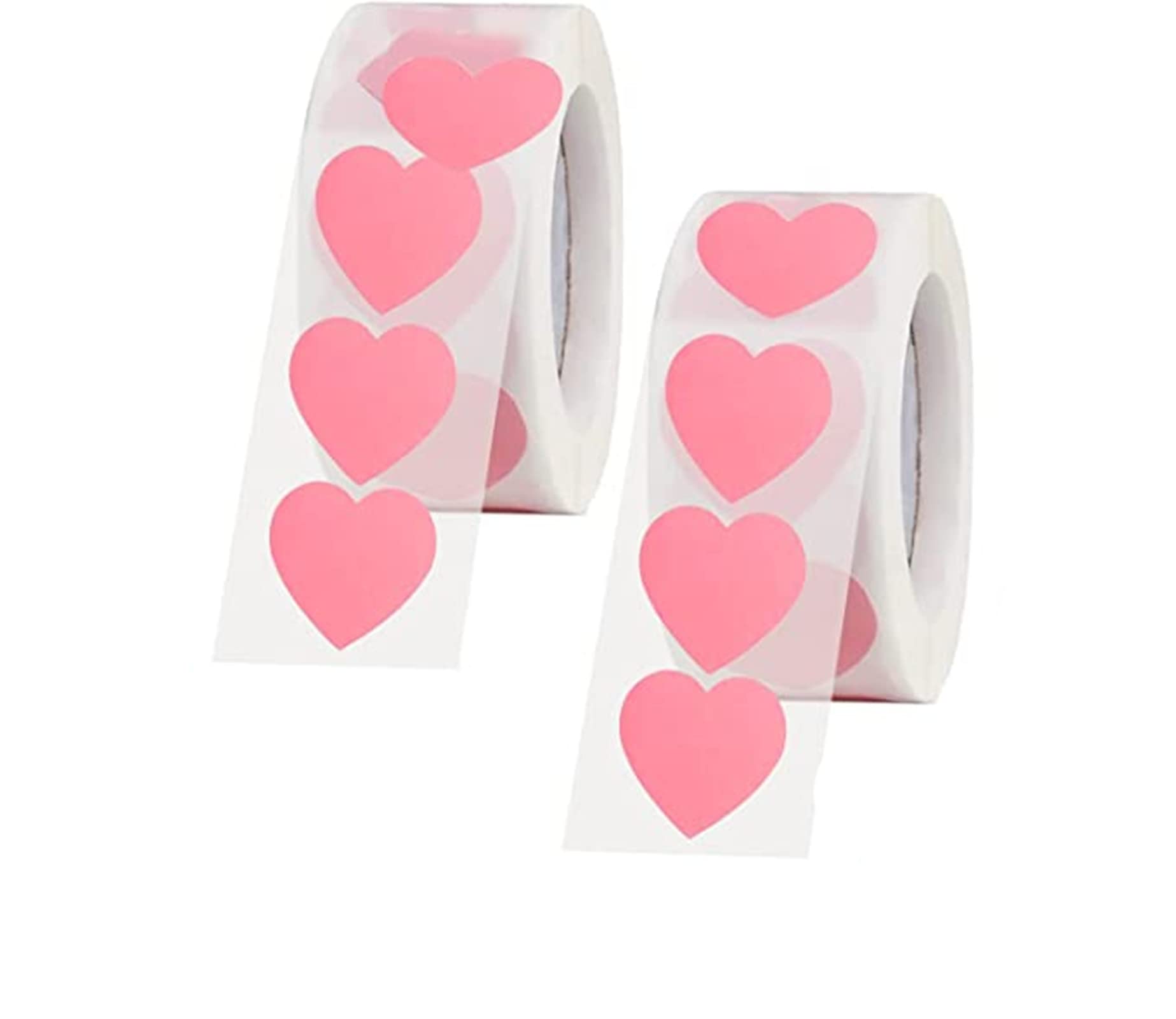 Cheeroyal Volumen 2 1000 pegatinas rosadas/rojas en forma de corazón 25 mm/1 pulgada cinta adhesiva en forma de corazón para el paquete de regalo del álbum de recortes (pink)
