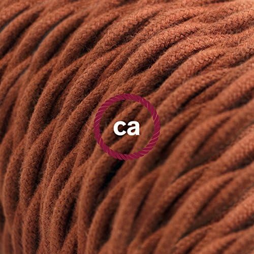 CA Creative Cables Rust Cotton Covered Twisted Electric Cable 2x18 AWG - TC23-164ft, 2 x 18 AWG