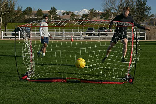 Powernet Soccer Goal 8X4 Portable Bow Style Net | Metal Base | Durable Fiberglass Vertical Poles | Quick Setup Easy Folding Storage | 1 Goal+1 Carrying Bag | Scrimmage Or Street Game | Rebounder #TOP5