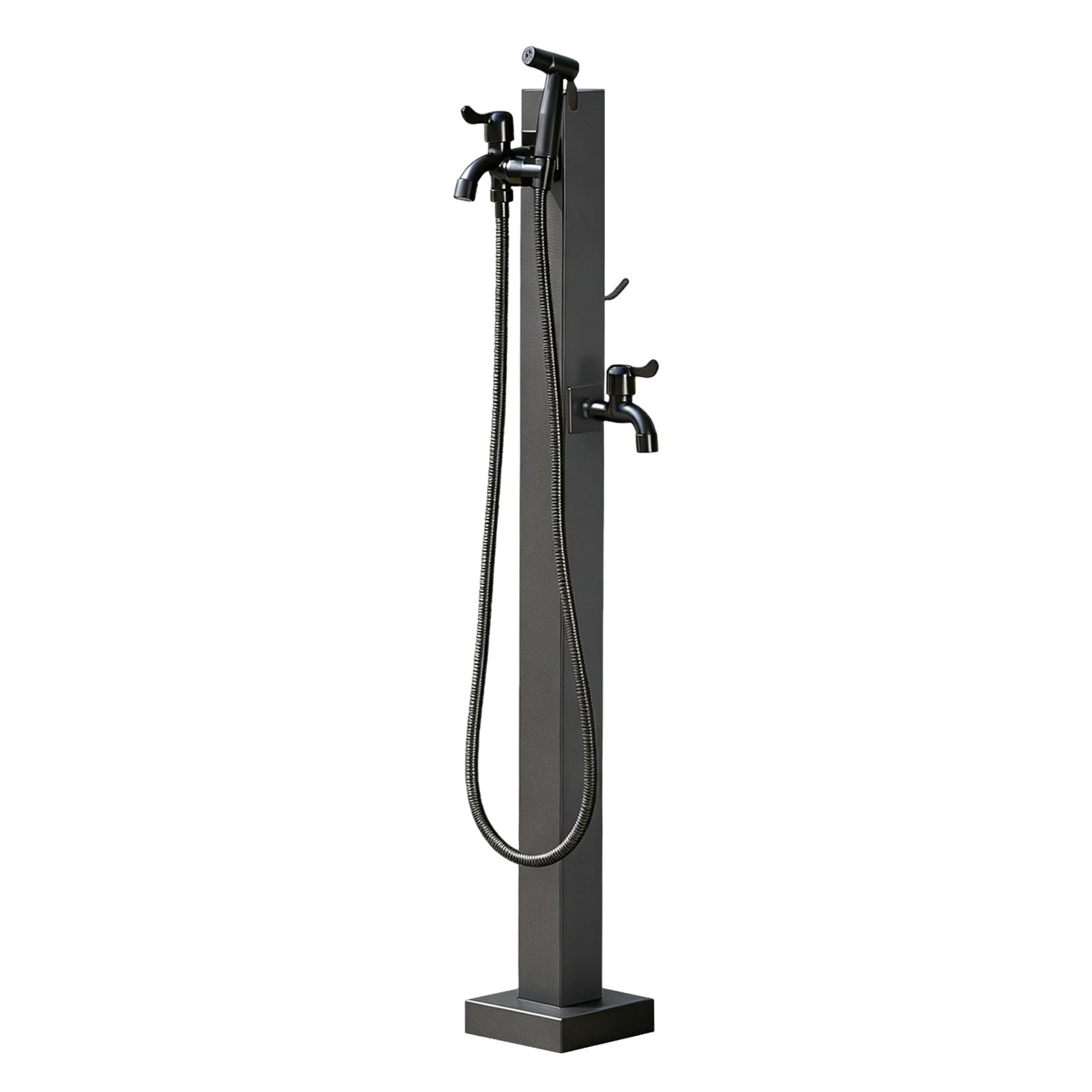 Stainless Steel Outdoor Water Faucet Post, Freestanding Hose Stand Water Column with Spigot, Yard Hydrant Water Feature Fountain for Gardening and Lawn Care(A,Height: 60cm/23.6in)