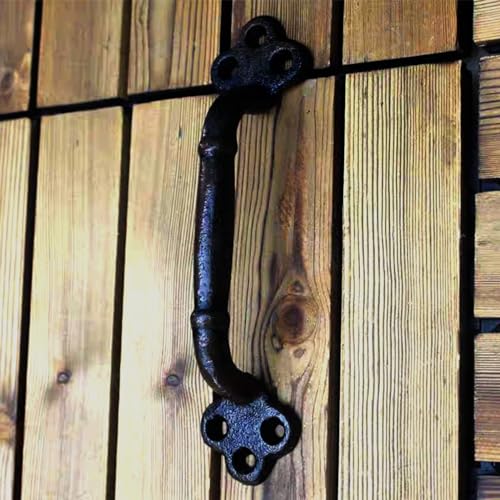 WANLIAN Scheune Türgriff | schwarz massiver Stahltürgriff | Schiebetür Edelstahl schwarzem Stahl (einschließlich Schrauben) ziehen