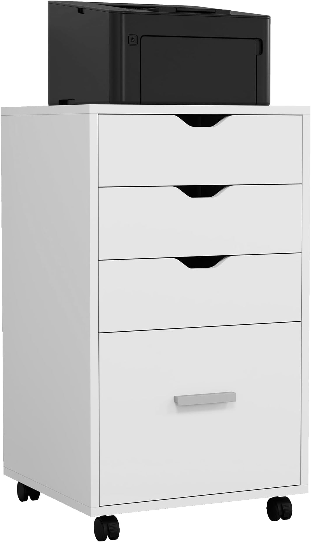 YITAHOME Mobile File Cabinet, 4-Drawer Filing Cabinet for Home & Office, Storage Cabinet With Drawers, 4 Wheels, Rolling Under Desk (White)