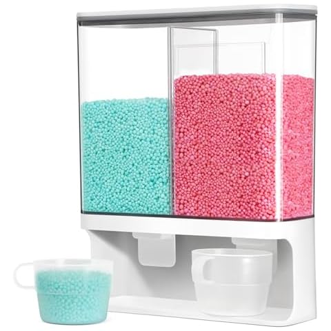 Conworld Laundry Detergent Dispenser, Laundry Beads Dispenser, 105 Oz Wall-Mounted Scent Booster Beads Dispenser for Laundry Room Organization, Suitable for Beads, Laundry Powder Cover