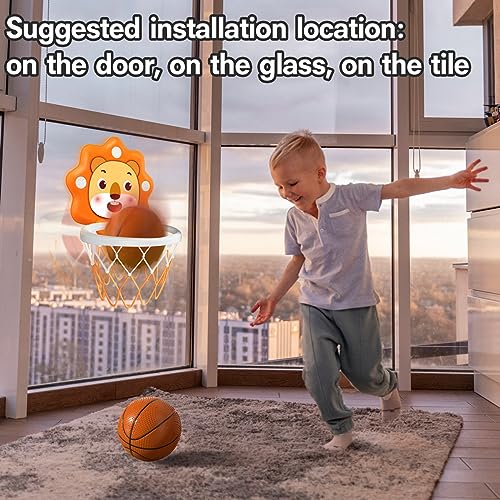 Fkcoq LM709H Indoor Mini Basketball Hoop For Toddlers Kids Boys Bedroom,Adjustable Height,Space-Saving,Christmas Birthday Gifts Toy thumb #2