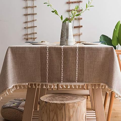 Plenmor Heavy Weight Cotton Linen Tablecloth Cover