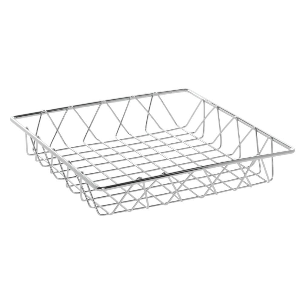 HUBERT Wire Basket Square Chrome Plated - 12"L x 12"W x 2"H