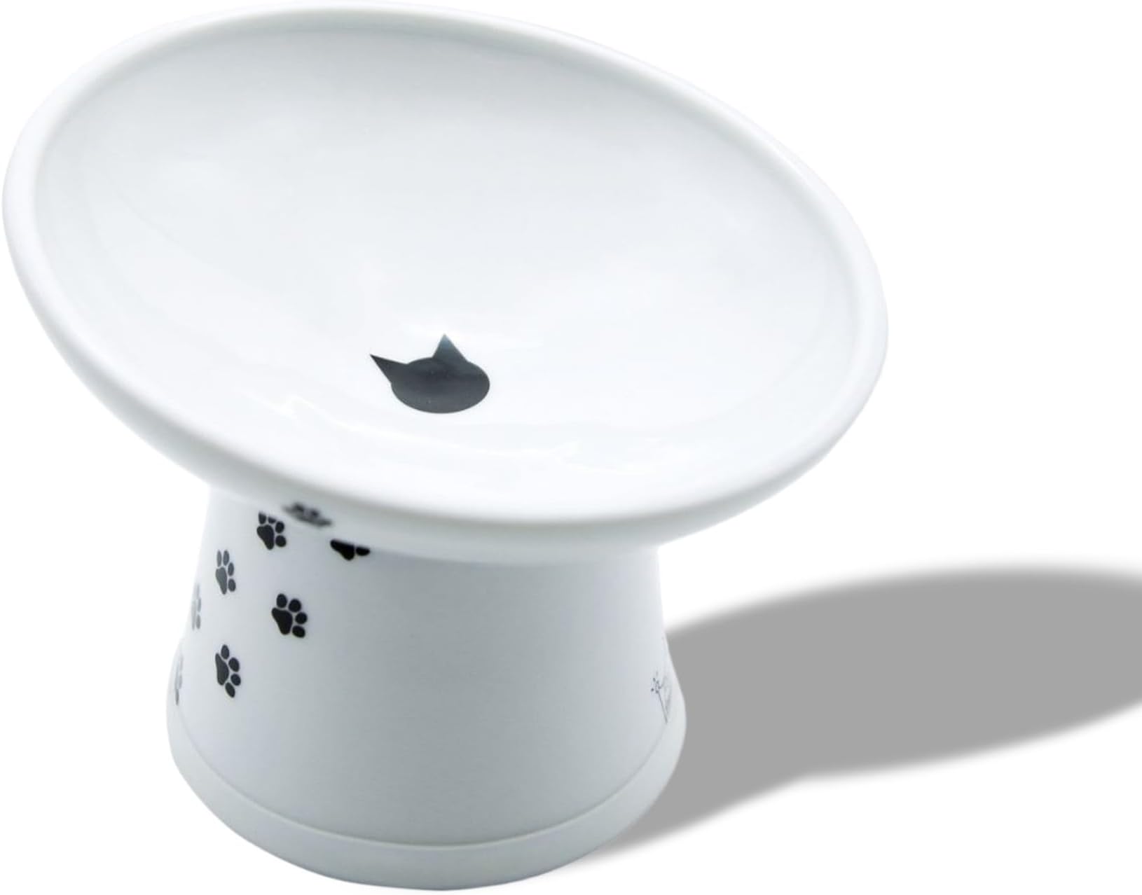Necoichi extra wide raised cat food bowl (cat, extra wide tilted)