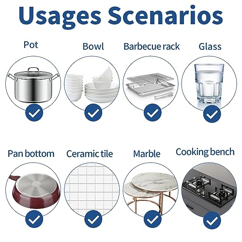 Image of Stainless Steel Scrubber Scrubbing Scouring Pad Sponges Clean Pot Pan and Steel Wool for Kitchen Bathroom (10Pcs Metal Scrubber)