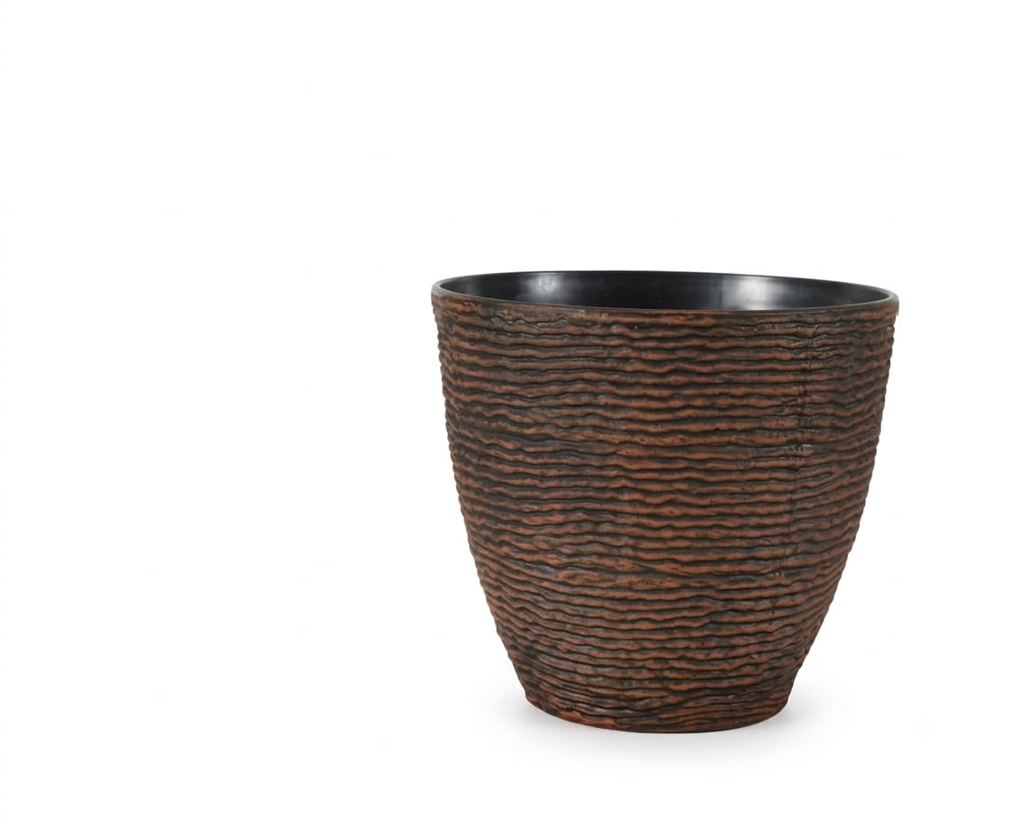 LBS Horticulture Decorative Brown Plant Pot 15L Large Garden Planter