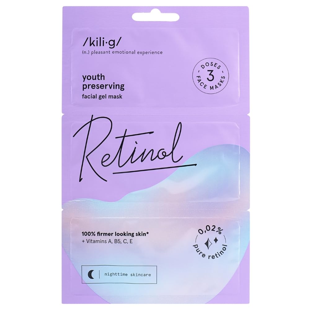 KILIG Zestaw pielęgnacji skóry z retinolem – krem Pro-Retinol 50 ml, serum na noc 30 ml, żelowa maska do twarzy (3×7 ml) i tonik 250 ml – pielęgnacja przeciwstarzeniowa