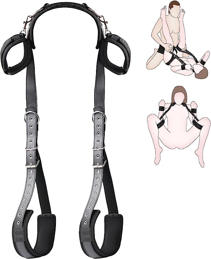 SM Games Sex Bed Toys Bondage Rope Kit Restraints BDSM Sex Bondage Bed Set with Handcuffs and Leg Straps Cuffs Restraint Tied Down Arms and Legs Sex Toys for Couple's Sweater Yoga 30Sp