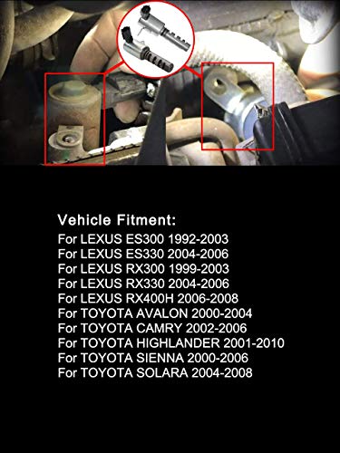Pair Left & Right Engine Variable Valve Timing (VVT) Solenoid For Toyota Avalon Sienna Highlander Lexus ES300 ES330 RX300 RX330 RX400H 3.0 3.0L