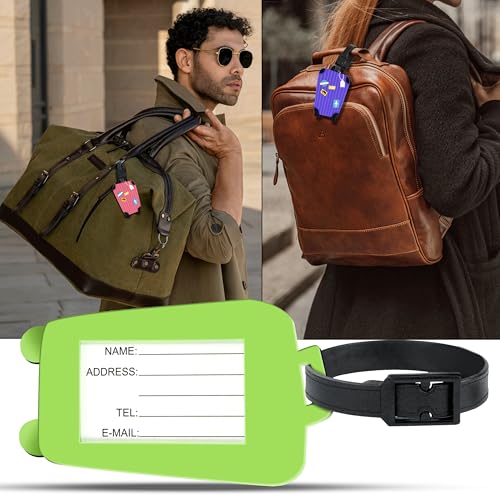 Image of Storite Pack of 5 Luggage Tags with Black Silicon Strap (Multicolour)