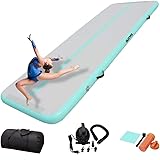 DAIRTRACK IBATMS Air Tumbling Mat Tumble Track,10ft Inflatable Air Gymnastics Mat for Gymnastics Tra