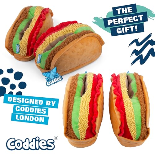 Coddies Taco Slippers | Unisex Funny Slippers, Novelty Comfortable Pantuflas, Gag Gift | Men, Women & Kids2