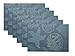 Doupoo Sea Place Mats Beach Theme, Heat Resistant Coastal Placemats for Dining Table Mats Set of 6 - Nautical Counterart Reversible Outdoor Placemats Starfish Seashell Conch
