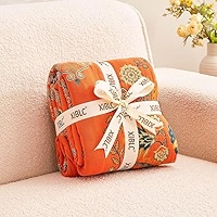 Boho Throw Blanket, 100% Cotton Soft Luxury Throw Rustic Quilt, 60"×80