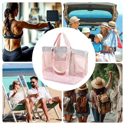 Bolsa de playa transpirable de 12.2 pulgadas con malla ligera y cremallera 4