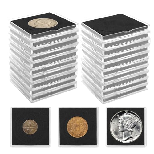 20 Pzs Porta Monedas Ajustables de Plástico Transparente miniatura 1