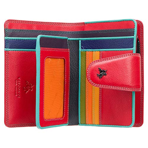 VISCONTI SP31 Soft Leather Multi Colored Bifold Wallet (Red)2