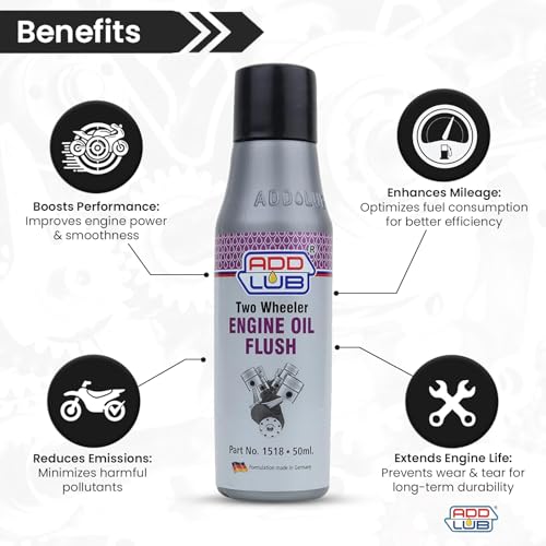 Image of ADDLUB Engine Flush for Bike 50ml - Engine Oil Flush for Bike & Scooter | Deep Cleaning Formula Removes Sludge, Improves Engine Life & Performance