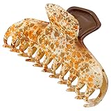 Camila Paris CP3313 French Hair Clip for Women Thick Hair for Long Curly Wavy Hair, Orange, Girls Hair Claw Clips Fashion Styling Hair Accessories for Women, Strong Hold No Slip Grip, Made in France
