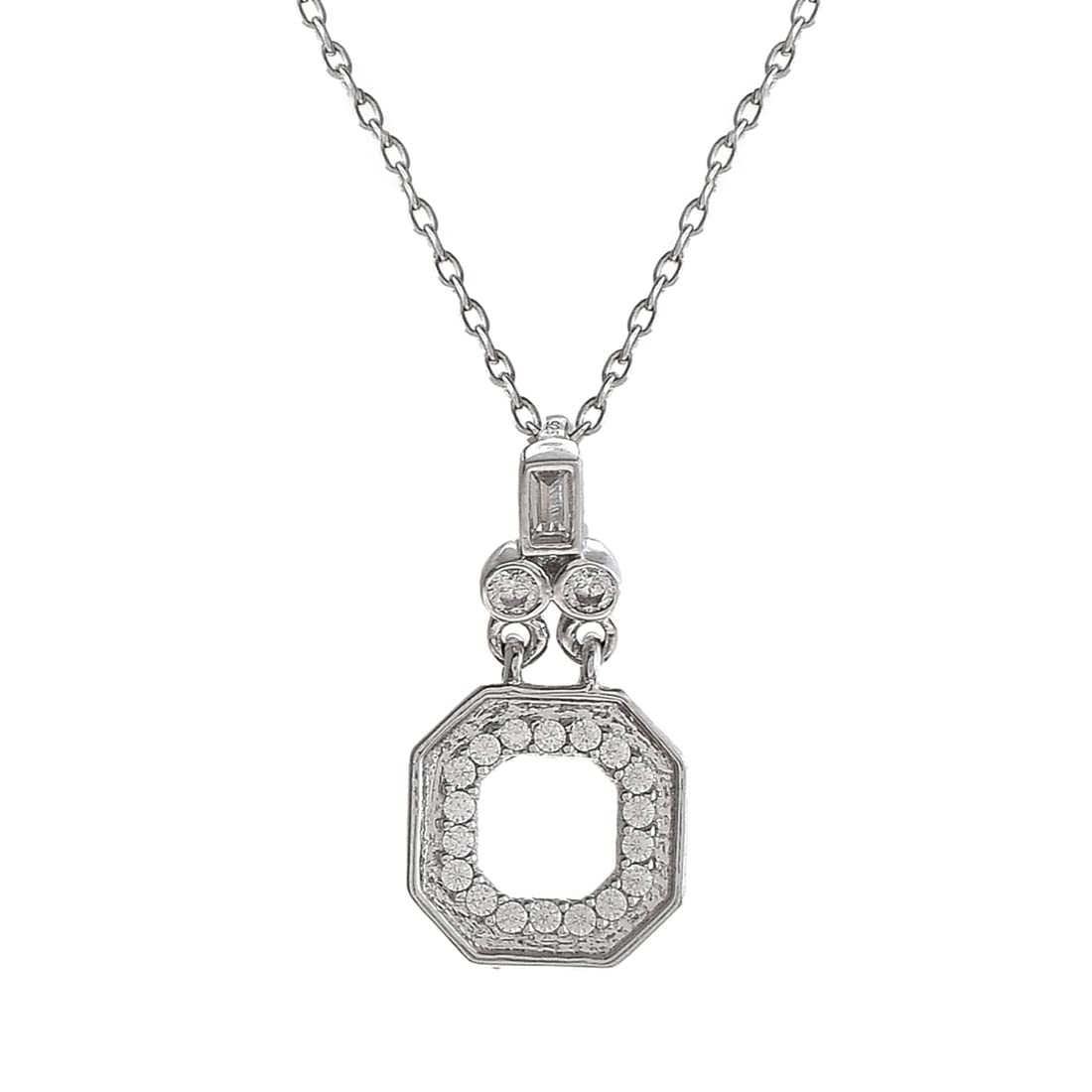 Mother's Collection Sterling CZ Pendant with Chain