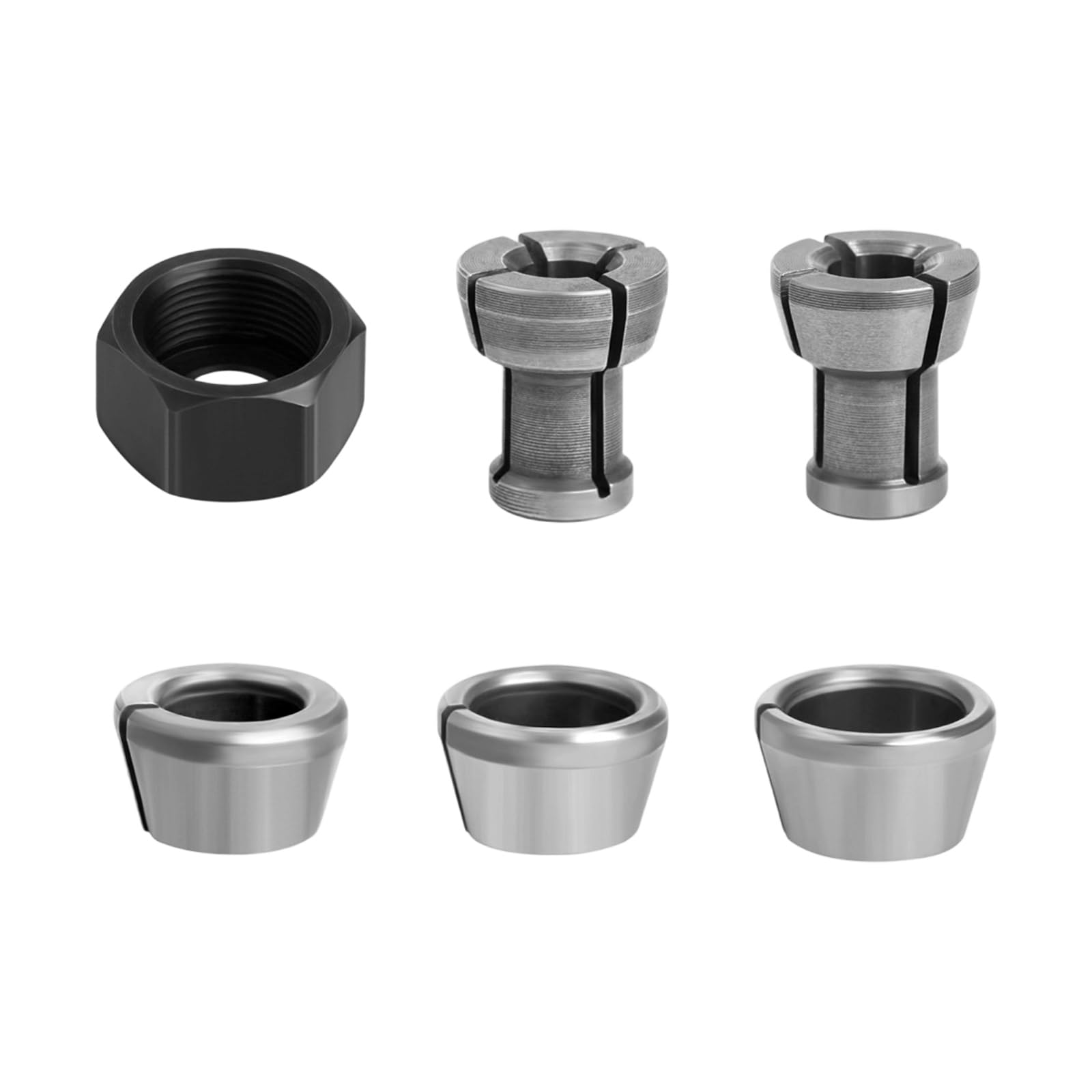 Gtylf 6Pcs Quick-Change Carbon Steel Chucks For Accurate Carving Router Applications Wood Carving Chucks