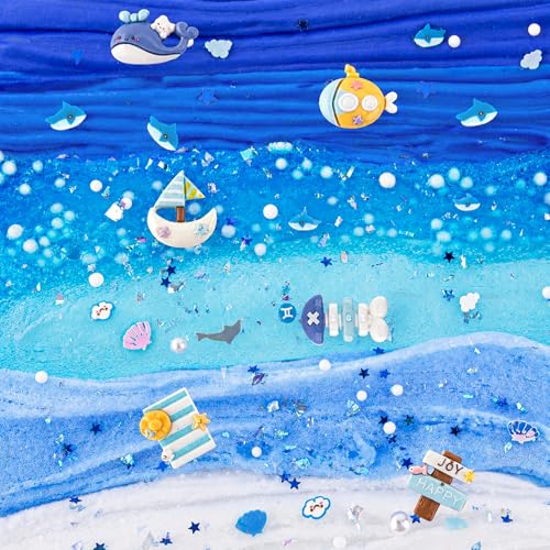 Image of 6 Pack Slimes, Blue Slime Kit, Butter Cloud Slime for Boys Girls Ages 8-12,Toys for Girls and Boys, Slime Party Favors Goodie Bag Stuffers, 4 5 6 7 8 9 10 Year Old Girl Birthday Gift Cute Stuff