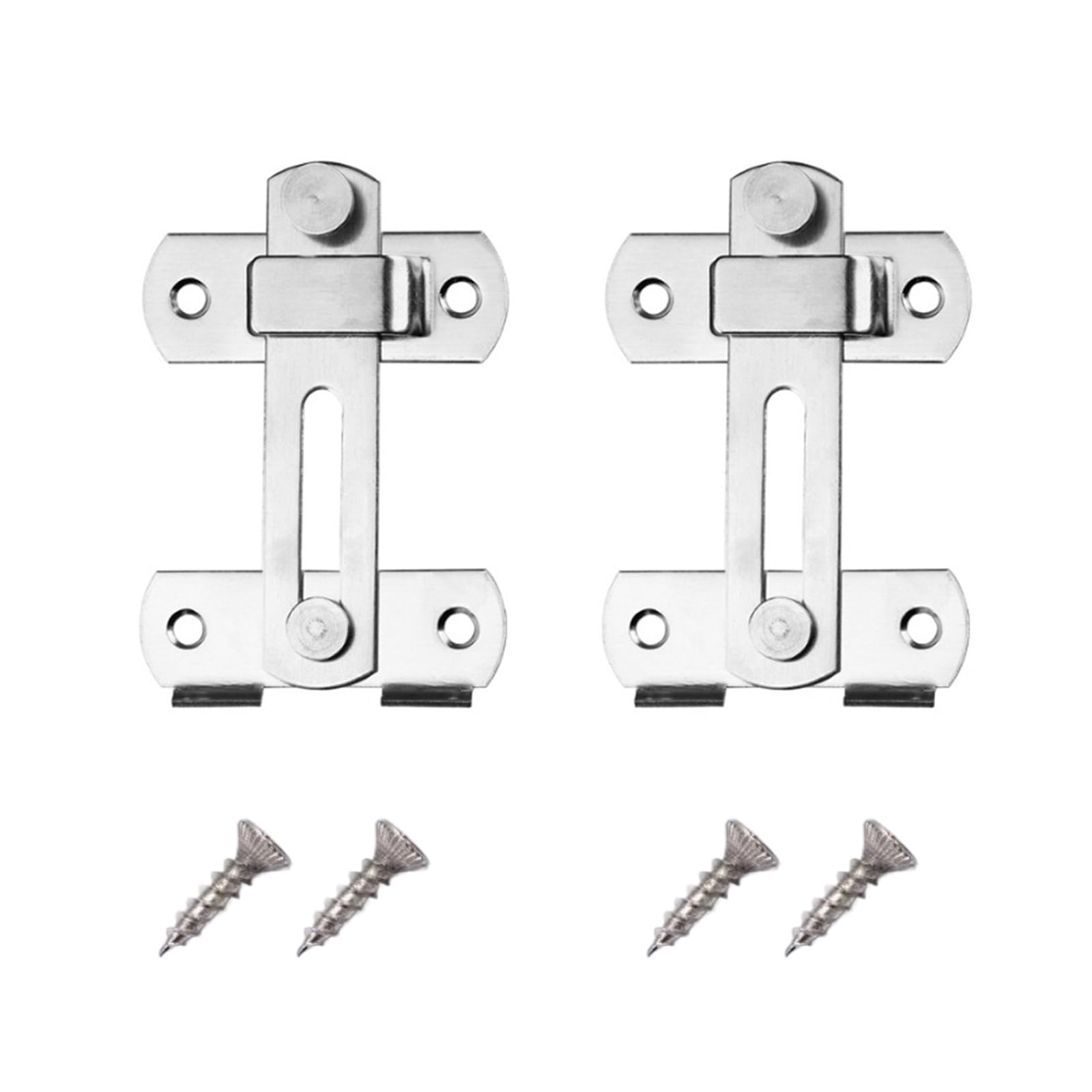 2Pcs Antitheft Barn Door 90/180 Degree Sliding Door Latches Stainless Steel Flipping Doors Sliding Barn