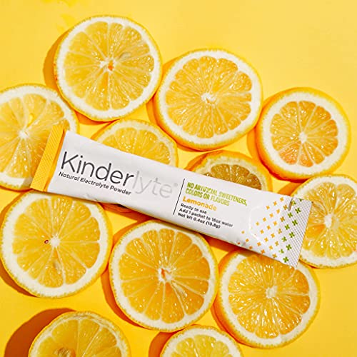 Kinderlyte Electrolyte Powder, Rapid Hydration, Easy Open Packets, Supplement Drink Mix (Lemonade, 16 Count) #TOP5