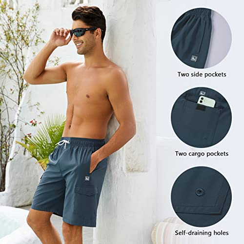 Men's 9" Swim Trunks UPF 50+ Quick Dry Beach Board Shorts with Mesh Lining Lightweight Bathing Suits3