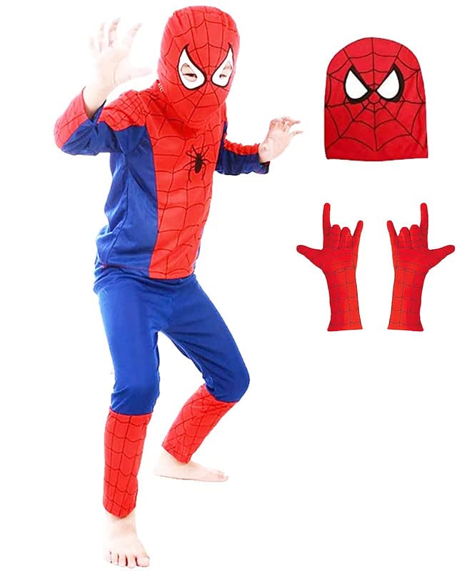 PiNdWAR TRENDS Kids Cotton Blend Superhero Dress Set of 3 for Boys & Girls (Blue And Red) (Costume/Mask/Gloves) (2 Years - 3 Years) (B0BVZ4H15J) Amazon Price History, Amazon Price Tracker