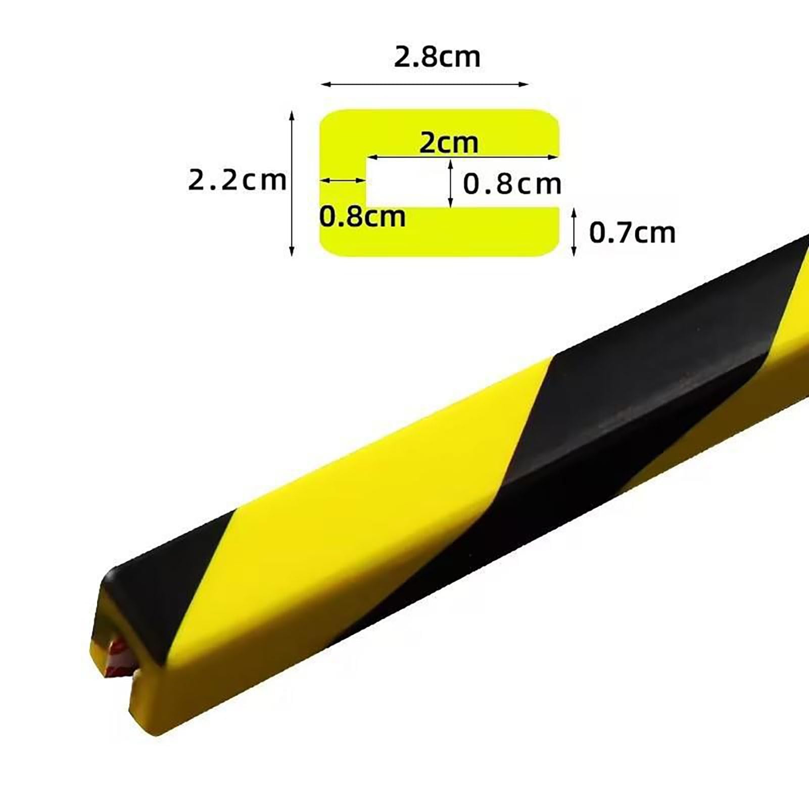 Protectores De Bordes De Espuma De 39", Protectores De Esquinas Autoadhesivos con Rayas Amarillas Y Negras, Protectores De Bordes De Seguridad para Paredes, Garajes Y Almacenes(Square U-Shaped,10PCS)