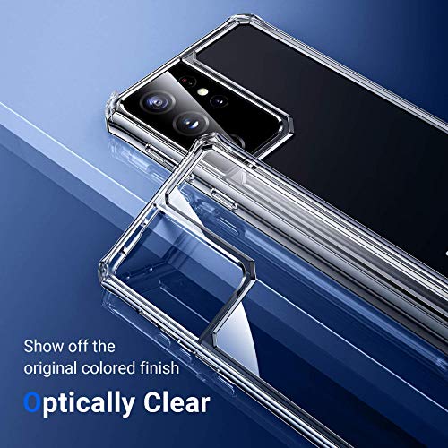 VANMASS for Samsung Galaxy S21 Ultra Case 5G 6.8" [Military Drop Protection][Not Yellowing] Thin Slim Soft TPU Silicone Shockproof Phone Cover Case, Crystal Clear