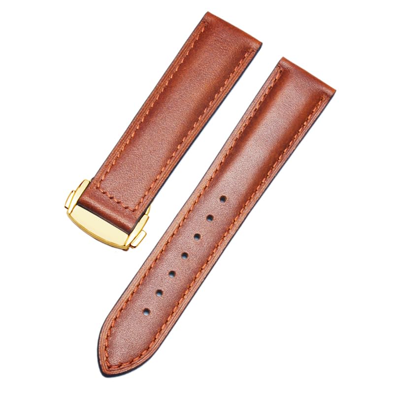 Bracelet montre cuir véritable marron 20mm boucle déployante Hamilton Khaki