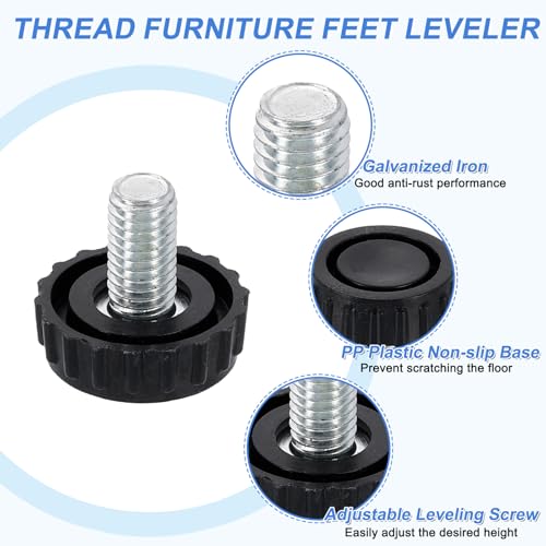 Patas de mesa de nivelación ajustables M8 que protegen sus suelos 4