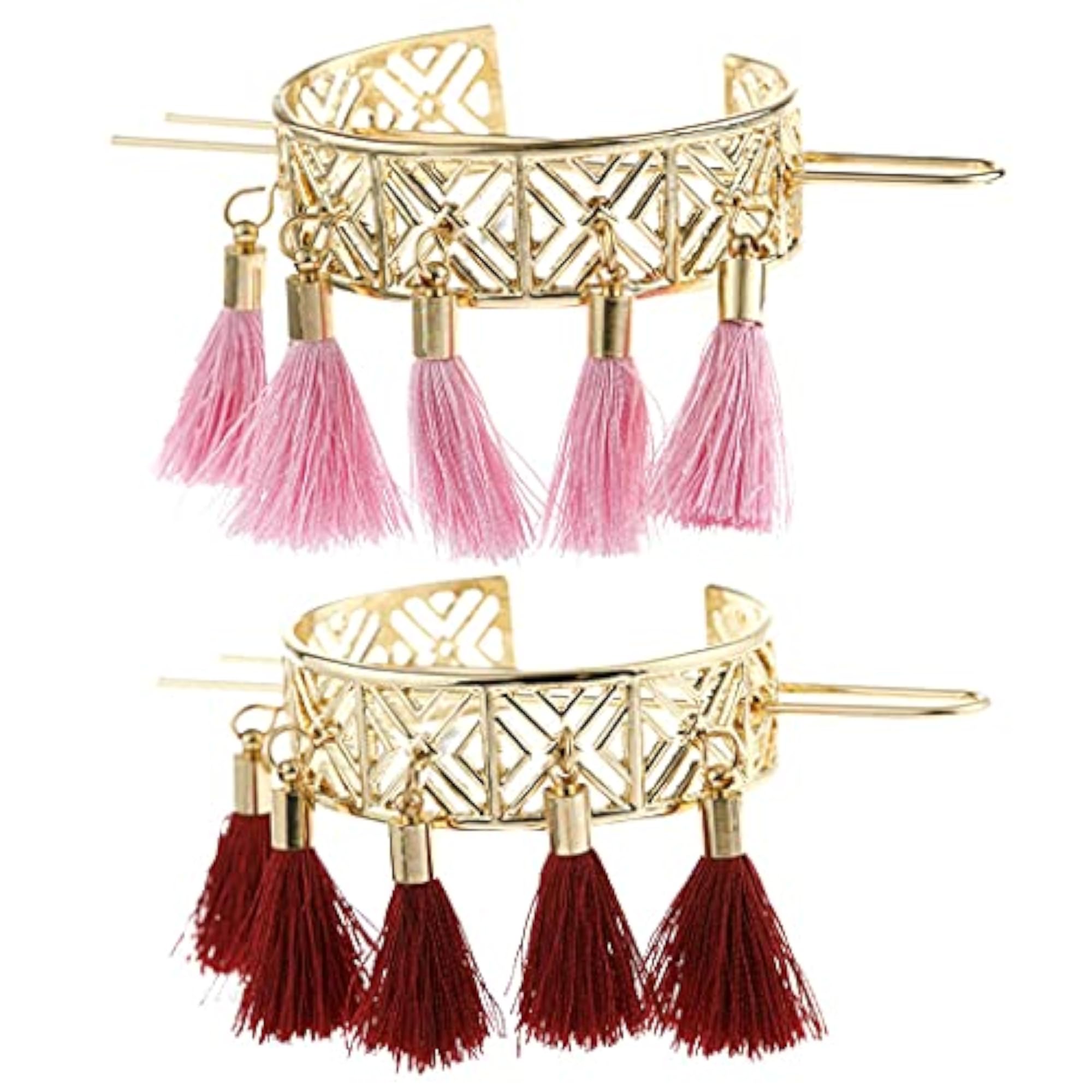 Creative Tassel Ponytail Cuff Pin Set, Alloy