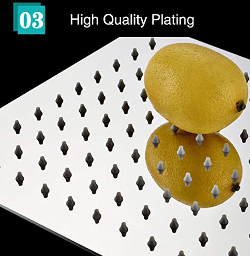 Ciel de pluie 16 pouces carré chrome pour douche haut de gamme moderne - 8