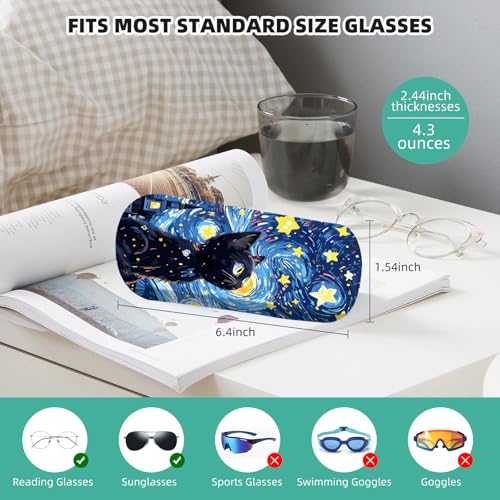 Image of Hard Shell Eyeglasses Case, Travel Portable Protective Glasses Cover Box for Men and Women with Cleaning Cloth