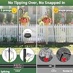 Shepherd Hooks for Outdoor - 46 Inch High Bird Feeder Pole, 5 Prong Base Adjustable Shepherd Hooks, Heavy Duty Feeder Pole for Hanging Flower Baskets Lantern Lights Wind Chime