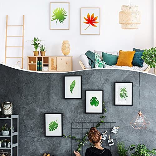 12 Pieces Tropical Fern Leaf Painting Stencils Large Reusable Palm Turtle Leaf Wall Stencil Flexible Botanical Leaves Template Set Crafts for Furniture Canvas Wood Plank (4 x 8 Inches)