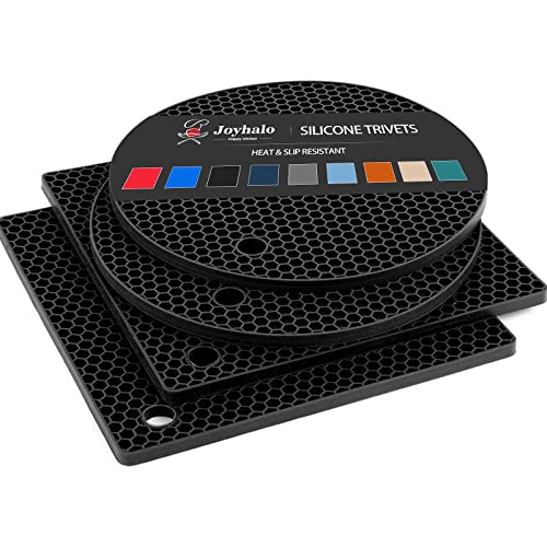 Joyhalo Silicone Trivets for Hot Dishes – Black
